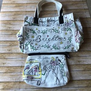 Brighton large tote bag with pouch Happy Holidays